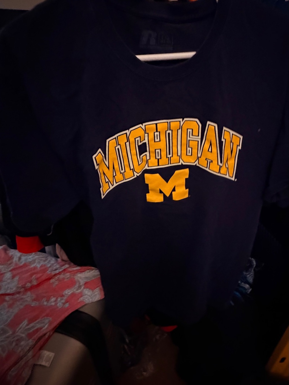 Fanatics Navy and Yellow Michigan Kids Short Sleeve Tee